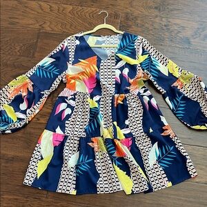 Colorful Patterned Long Sleeve Dress